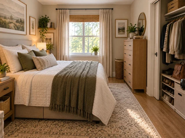 Small bedroom organization ideas with practical zones for everyday belongings